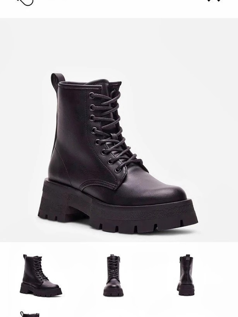 Steve Madden Black Lace-Up Combat Boots